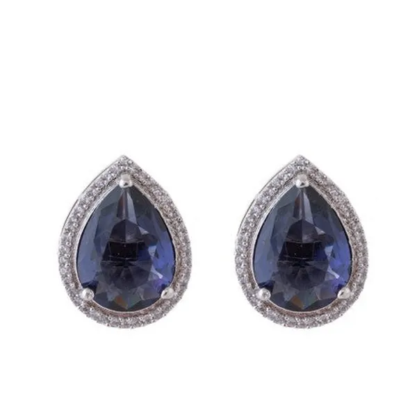 American_Diamond_Rhodium_Plated_Studs_With_Pear_Shape_Cz_Stone_Black