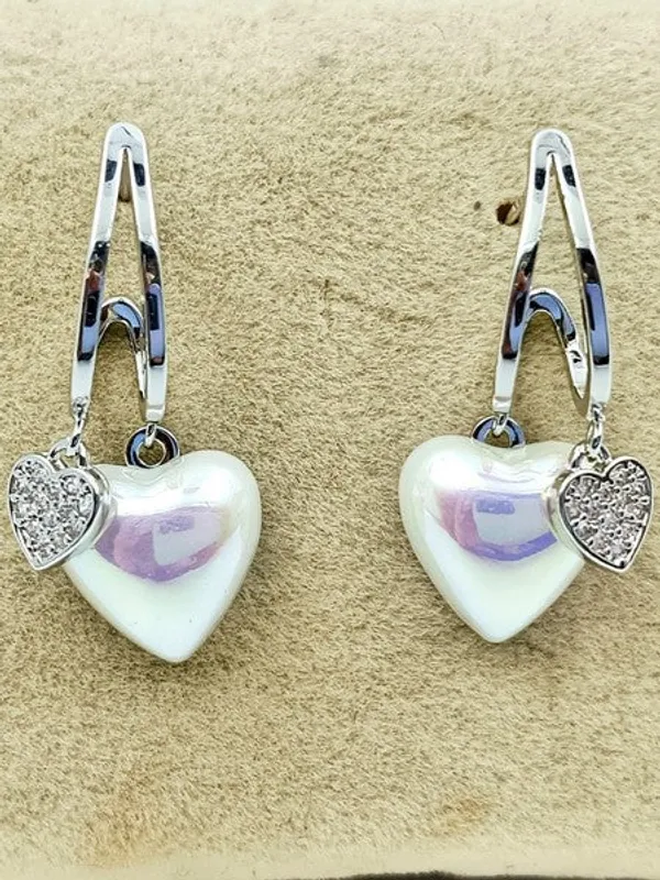 City_Girl_Cz_Stone_Mother_Of_Pearl_Stainless_Steel_Anti_Tarnish_Western_Earring_Silver