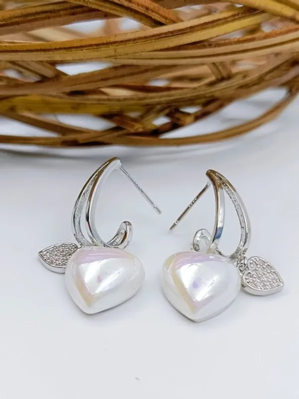 City_Girl_Cz_Stone_Mother_Of_Pearl_Stainless_Steel_Anti_Tarnish_Western_Earring_Silver