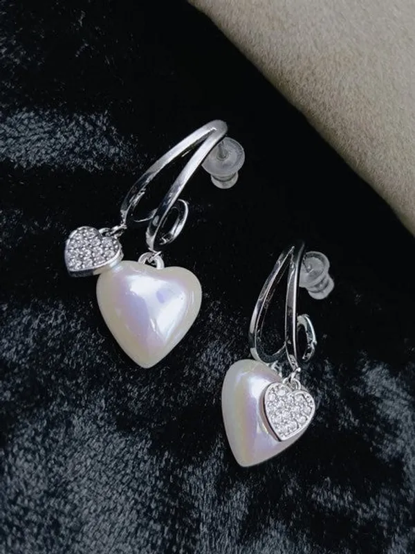 City_Girl_Cz_Stone_Mother_Of_Pearl_Stainless_Steel_Anti_Tarnish_Western_Earring_Silver
