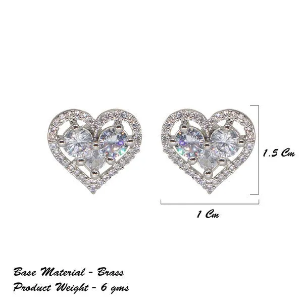 City_Girl_Brass_Rhodium_Plated_Eternal_Love_Cz_Studs_White
