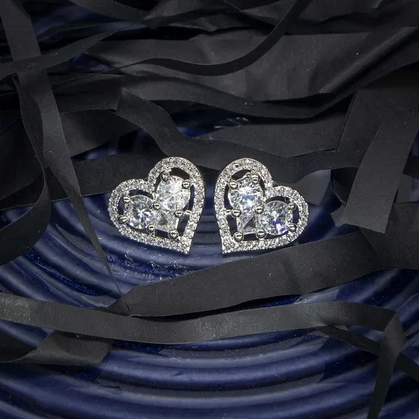 City_Girl_Brass_Rhodium_Plated_Eternal_Love_Cz_Studs_White