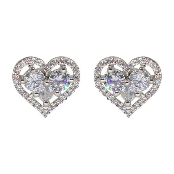 City_Girl_Brass_Rhodium_Plated_Eternal_Love_Cz_Studs_White