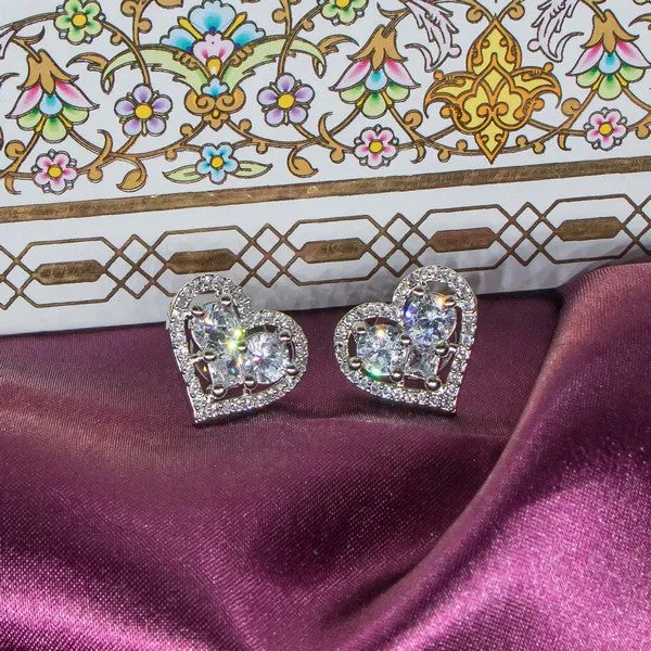 City_Girl_Brass_Rhodium_Plated_Eternal_Love_Cz_Studs_White