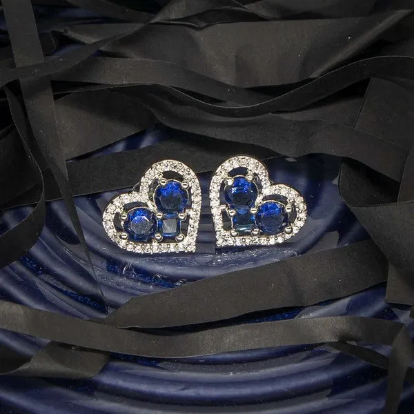 City_Girl_Brass_Rhodium_Plated_Eternal_Love_Cz_Studs_Blue