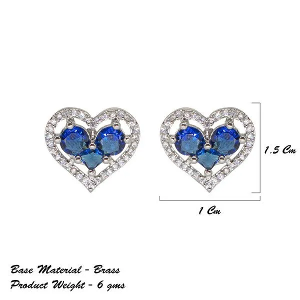 City_Girl_Brass_Rhodium_Plated_Eternal_Love_Cz_Studs_Blue