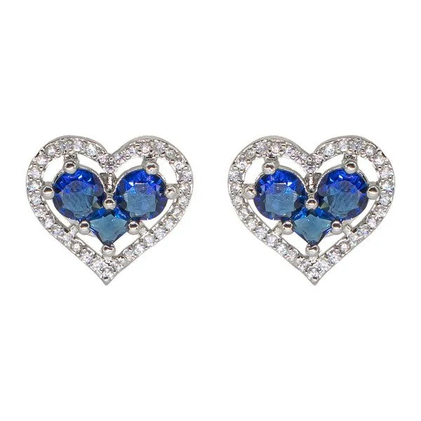 City_Girl_Brass_Rhodium_Plated_Eternal_Love_Cz_Studs_Blue