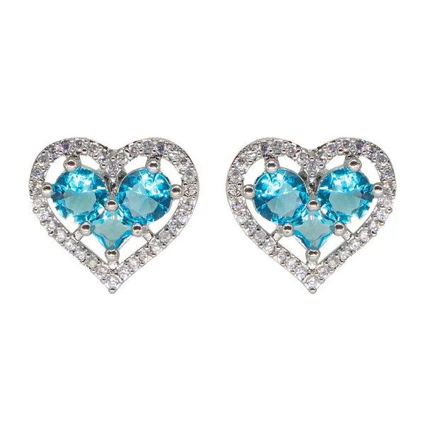 City_Girl_Brass_Rhodium_Plated_Eternal_Love_Cz_Studs_Cyan