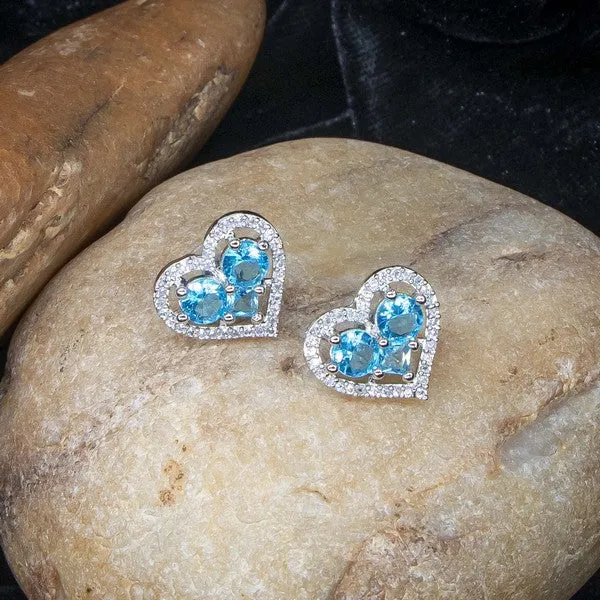 City_Girl_Brass_Rhodium_Plated_Eternal_Love_Cz_Studs_Cyan
