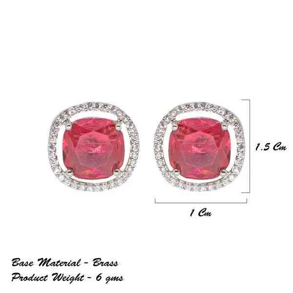 City_Girl_Brass_Rhodium_Plated_Scarlet_Aura_Cz_Studs_Furshia_Pink_Default_Title