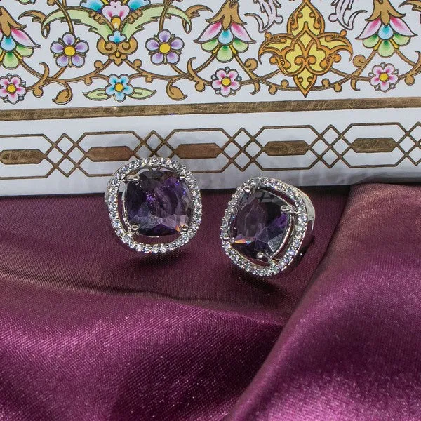 City_Girl_Brass_Rhodium_Plated_Scarlet_Aura_Cz_Studs_Furshia_Pink_Default_Title