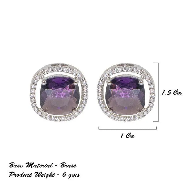 City_Girl_Brass_Rhodium_Plated_Scarlet_Aura_Cz_Studs_Furshia_Pink_Default_Title