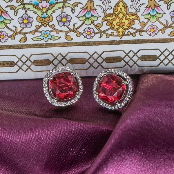 City_Girl_Brass_Rhodium_Plated_Scarlet_Aura_Cz_Studs_Furshia_Pink_Default_Title