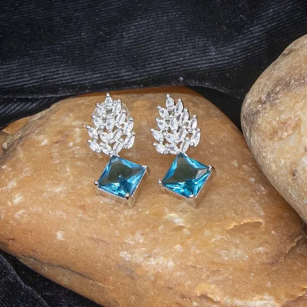 City_Girl_Brass_Rhodium_Plated_Radiant_Crest_Cz_Earrings_Cyan