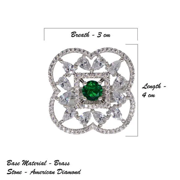 City_Girl_Brass_Green_Cz_Stone_Studded_Rhodium_Plated_Cocktail_Finge_Ring_Free_Size_Default_Title