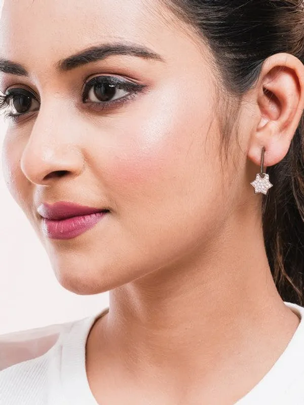 American_Diamond_Rhodium_Plated_Star_Earrings_With_Hydro_Cz_Stone_Rose_Gold