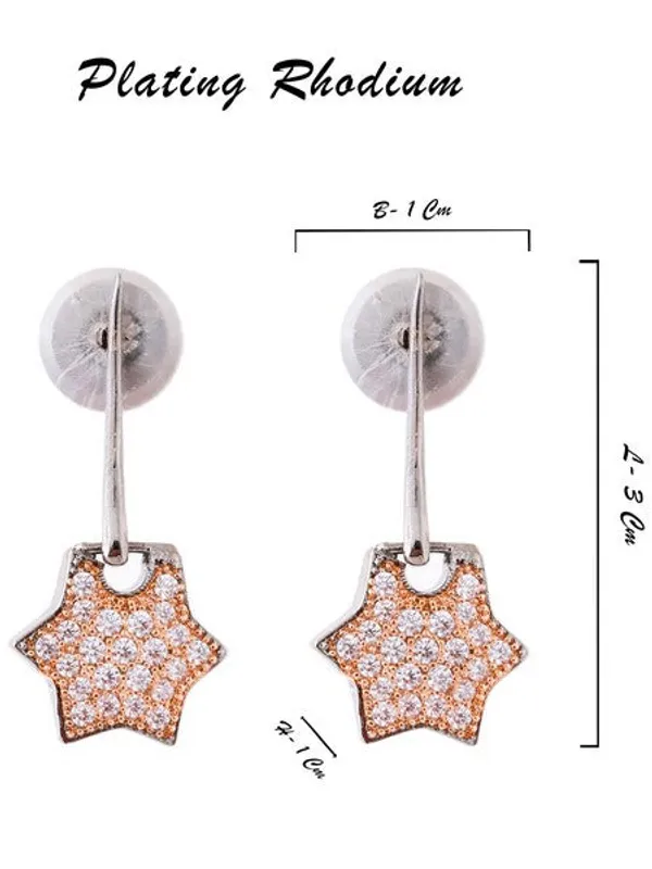 American_Diamond_Rhodium_Plated_Star_Earrings_With_Hydro_Cz_Stone_Rose_Gold