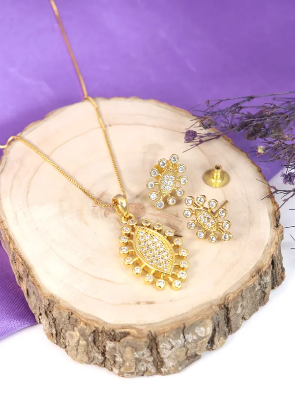City_Girl_Cubic_Zirconia_24ct_Gold_Plated_Copper_Minimalist_Pendant_Set_With_Mathcing_Earrings_For_Women_And_Girls_Ad_Lk_Set_003