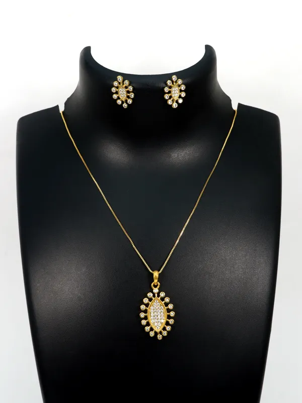 City_Girl_Cubic_Zirconia_24ct_Gold_Plated_Copper_Minimalist_Pendant_Set_With_Mathcing_Earrings_For_Women_And_Girls_Ad_Lk_Set_003