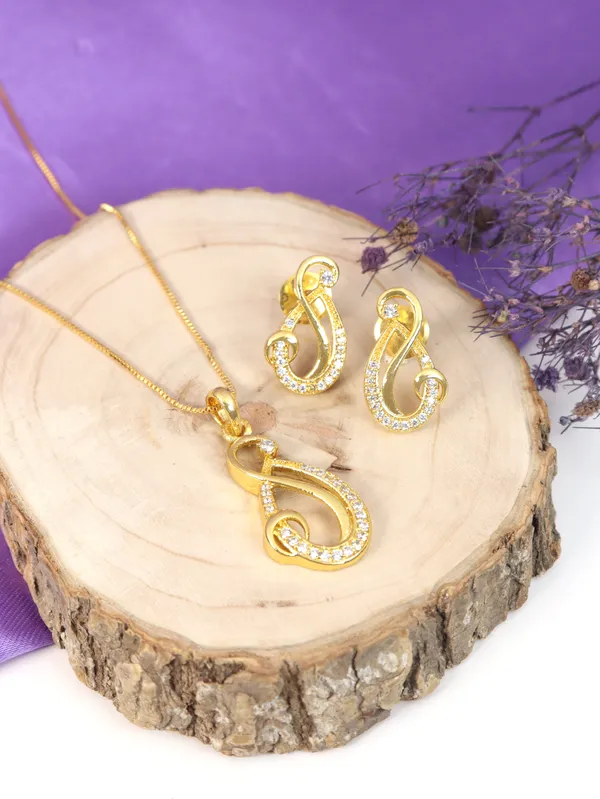 City_Girl_Cubic_Zirconia_24ct_Gold_Plated_Copper_Minimalist_Musical_Note_Pendant_Set_With_Mathcing_Earrings_For_Women_And_Girls_Ad_Lk_Set_004