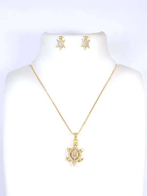 City_Girl_Cubic_Zirconia_24ct_Gold_Plated_Copper_Minimalist_Turtle_Pendant_Set_With_Mathcing_Earrings_For_Women_And_Girls_Ad_Lk_Set_008