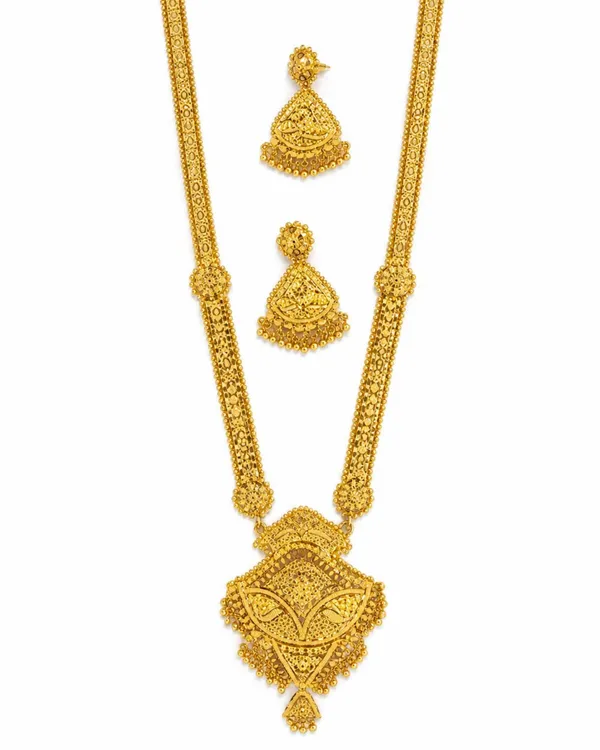 City_Girl_24k_Gold_Plated_Traditional_Necklace_Set_With_Matching_Earrings_Antique_Bridal_Choker_Jewellery_Set_For_Women_Girls