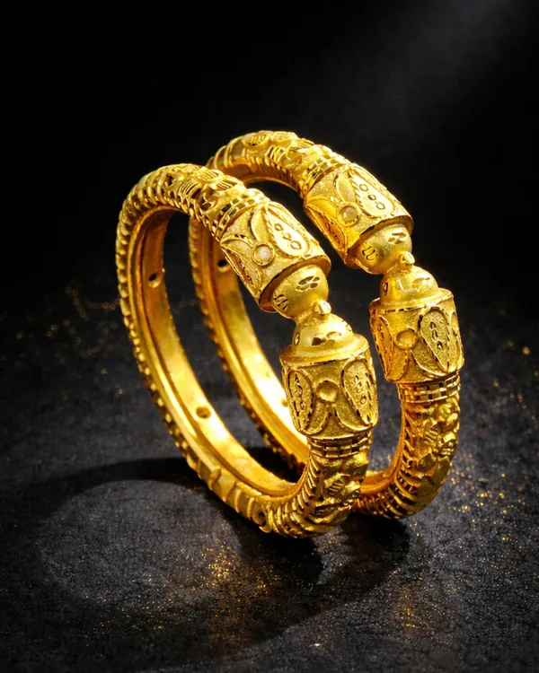 City_Girl_24ct_Gold_Plated_Leaf_Design_Bangles_Traditional_Statement_Kada_Set_For_Wedding_Party_Wear