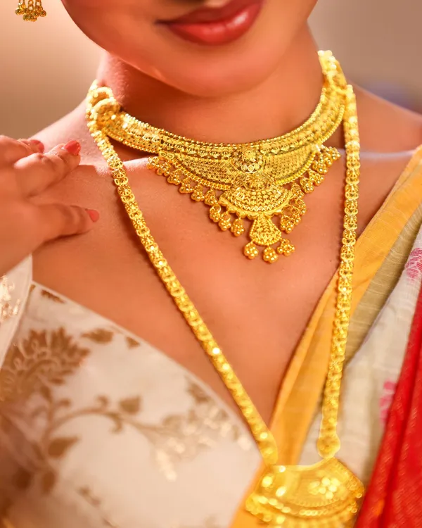 City_Girl_Gold_Plated_Choker_Necklace_Set_With_Earrings_For_Women_Traditional_Bridal_Jewellery_Set_18_Inch_Necklace_5_Cm_Earrings_6_Months_Plating_Guarantee_Gold