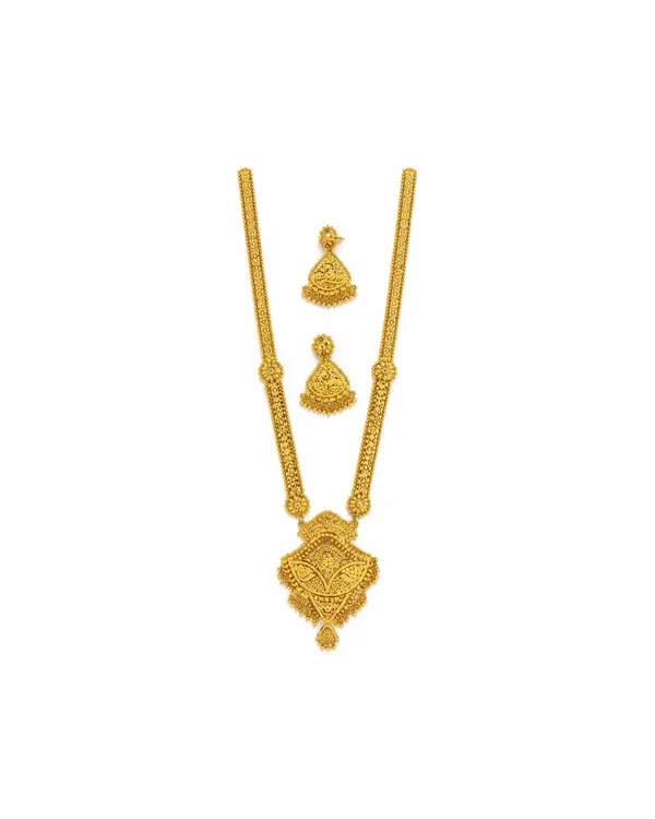 City_Girl_24k_Gold_Plated_Traditional_Necklace_Set_With_Matching_Earring_Gold