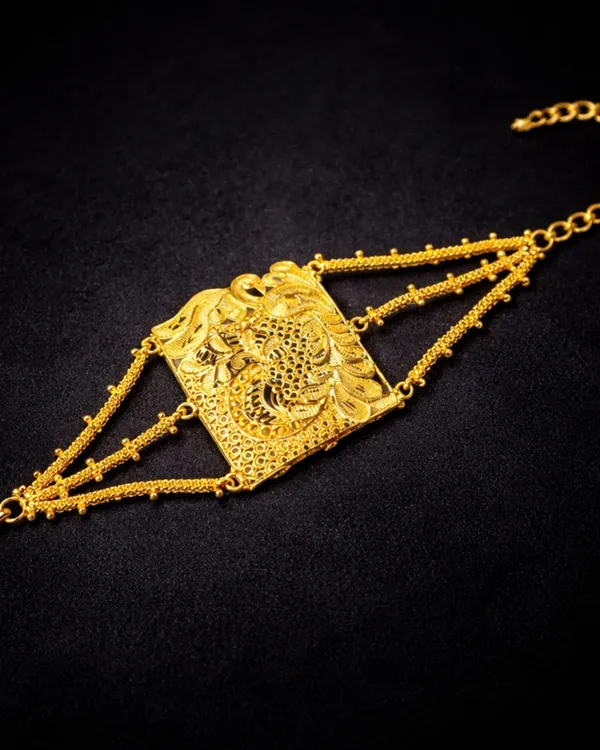 Bridal_Necklace_Earrings_Set_Gold_Finish_Gold