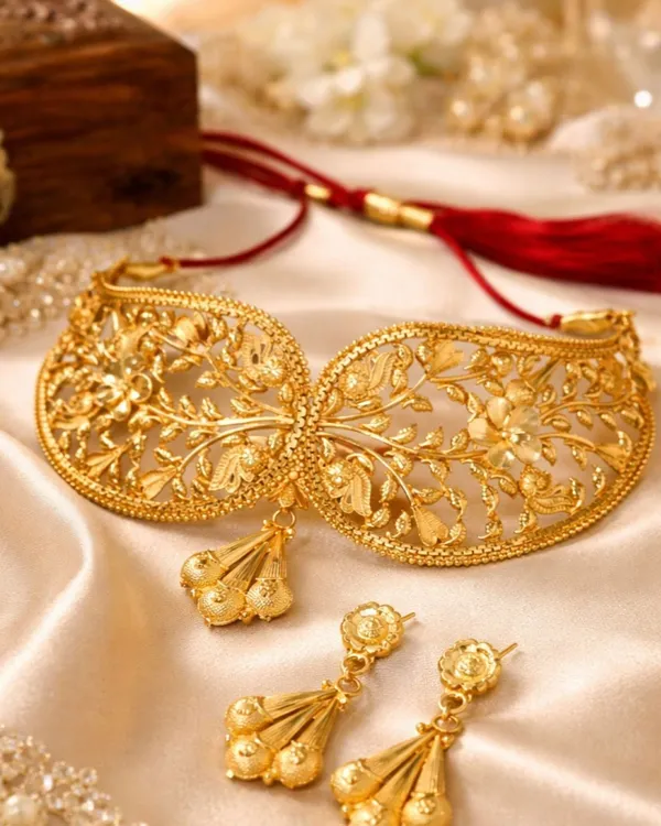 City_Girl_Choker_Necklace_Set_Earrings_Gold