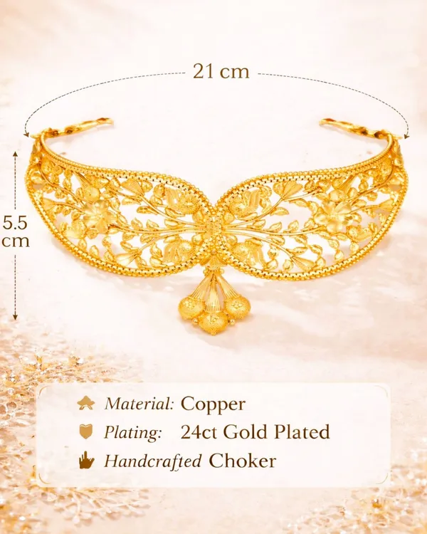 City_Girl_Choker_Necklace_Set_Earrings_Gold