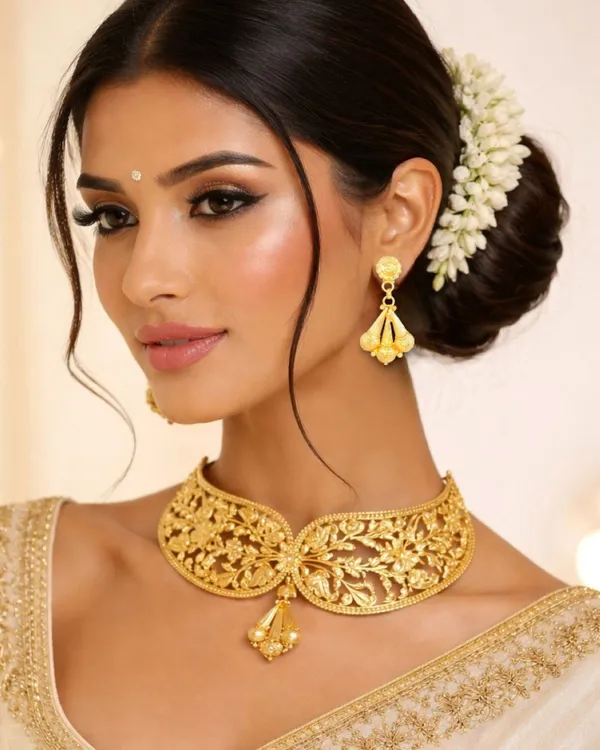 City_Girl_Choker_Necklace_Set_Earrings_Gold