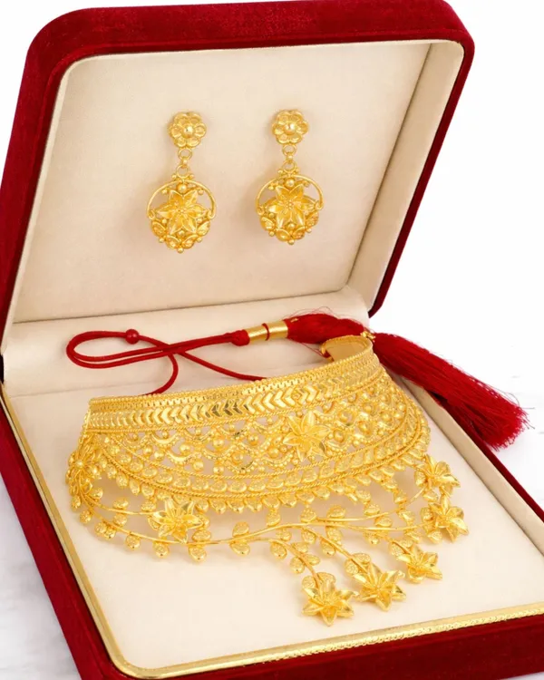 Bridal_Wedding_Jewellery_Set_With_Earring_Gold