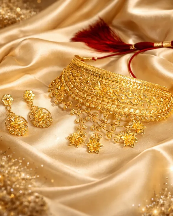 Bridal_Wedding_Jewellery_Set_With_Earring_Gold