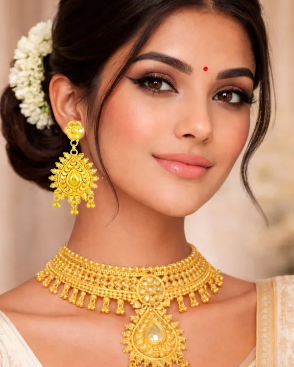Bridal_Wedding_Jewellery_Set_With_Earrings_Gold