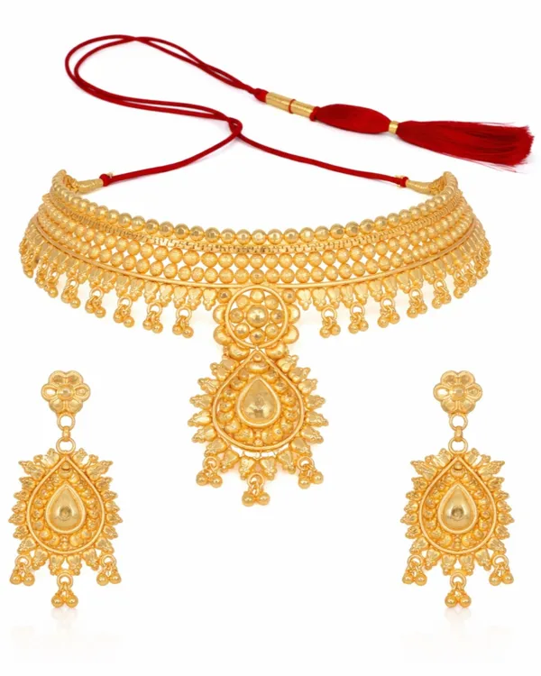 Bridal_Wedding_Jewellery_Set_With_Earrings_Gold