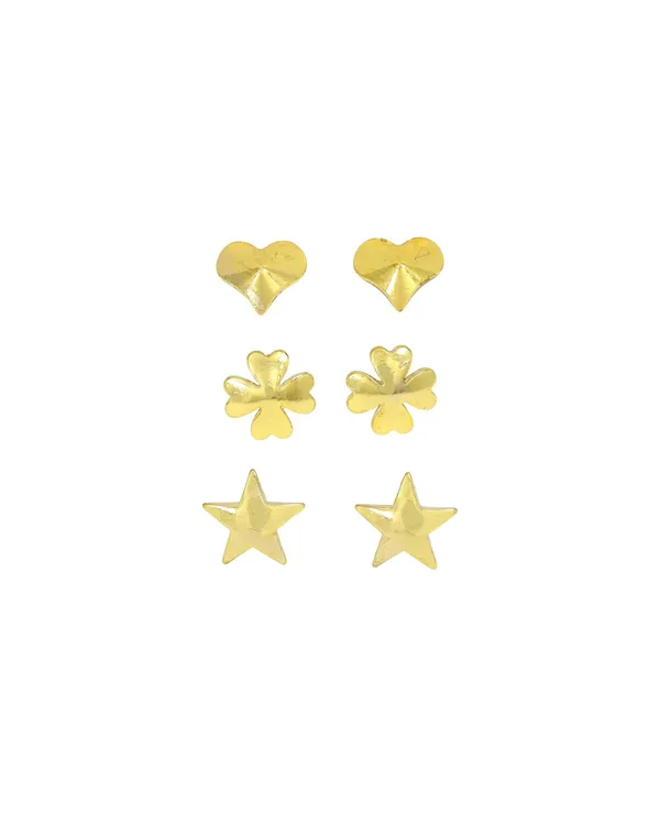 City_Girl_Gold_Plated_Stud_Earrings_Pack_Of_3_Anti_Tarnish_Daily_Wear_Jewellery_Gold