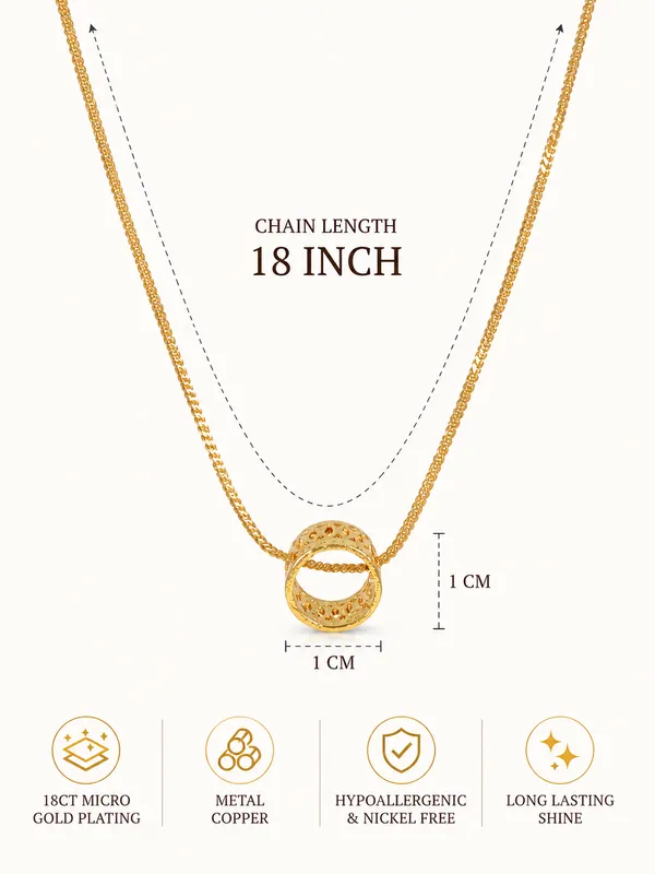 City_Girl_18_Ct_Gold_Micro_Plated_Chain_With_Circular_Ring_Pendant_For_Girls_18_Inch_Minimal_Necklace_Lightweight_Elegant_Daily_Wear_18_Ct_Finish_Copper_Base_Metal_Minimalist_Everyday_Wear_Gold_Necklace_Default_Title