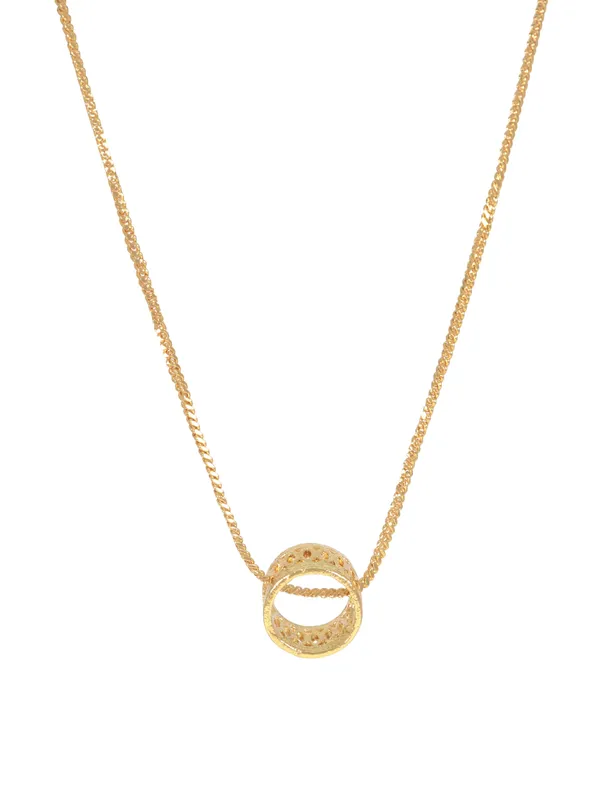 City_Girl_18_Ct_Gold_Micro_Plated_Chain_With_Circular_Ring_Pendant_For_Girls_18_Inch_Minimal_Necklace_Lightweight_Elegant_Daily_Wear_18_Ct_Finish_Copper_Base_Metal_Minimalist_Everyday_Wear_Gold_Necklace_Default_Title