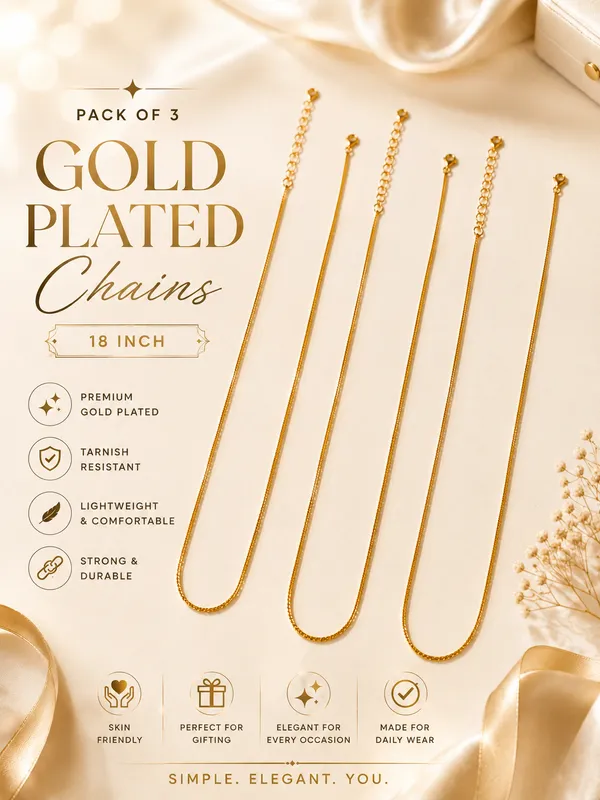 City_Girl_Pack_Of_3_Gold_Plated_Necklace_Chains_For_Women_Girls_18_Inch_Chain_Set_Lightweight_Daily_Wear_Jewellery_Elegant_Minimalist_Fashion_Chains_Gold_Tone_Necklace_Combo_Default_Title