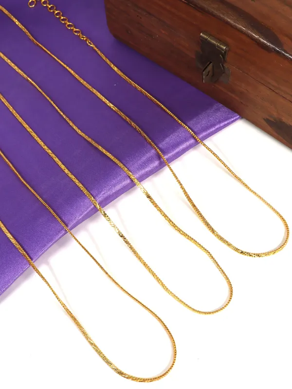 City_Girl_Pack_Of_3_Gold_Plated_Necklace_Chains_For_Women_Girls_18_Inch_Chain_Set_Lightweight_Daily_Wear_Jewellery_Elegant_Minimalist_Fashion_Chains_Gold_Tone_Necklace_Combo_Default_Title