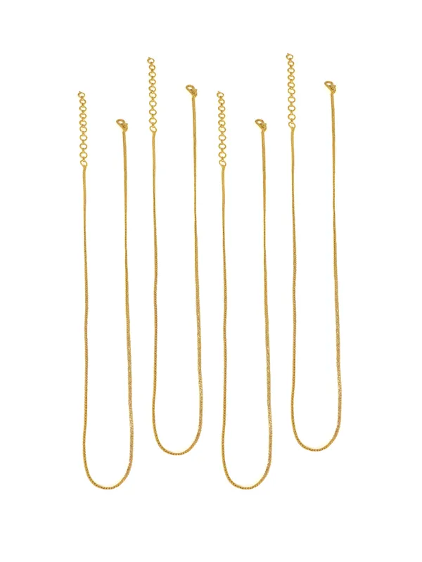 City_Girl_Pack_Of_4_Gold_Plated_Necklace_Chains_For_Women_Girls_18_Inch_Chain_Set_Lightweight_Daily_Wear_Jewellery_Elegant_Minimalist_Fashion_Chains_Gold_Tone_Necklace_Combo_Pack_Default_Title