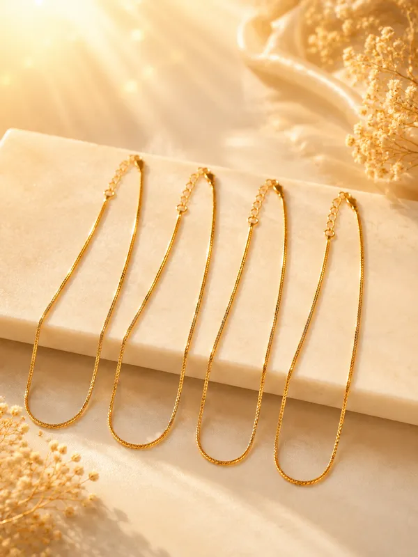 City_Girl_Pack_Of_4_Gold_Plated_Necklace_Chains_For_Women_Girls_18_Inch_Chain_Set_Lightweight_Daily_Wear_Jewellery_Elegant_Minimalist_Fashion_Chains_Gold_Tone_Necklace_Combo_Pack_Default_Title