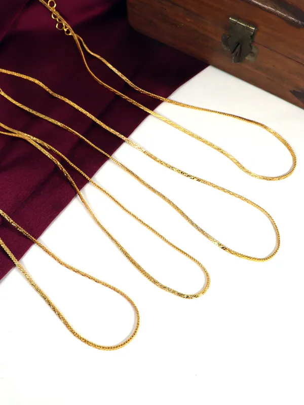 City_Girl_Pack_Of_4_Gold_Plated_Necklace_Chains_For_Women_Girls_18_Inch_Chain_Set_Lightweight_Daily_Wear_Jewellery_Elegant_Minimalist_Fashion_Chains_Gold_Tone_Necklace_Combo_Pack_Default_Title
