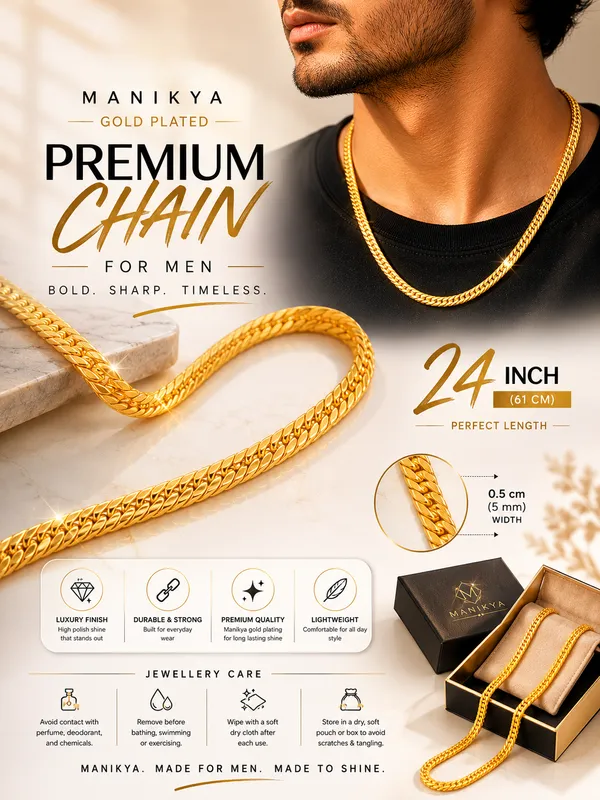 City_Girl_Premium_Gold_Plated_Flat_Cuban_Chain_For_Men_24_Inch_61_Cm_Length_5_Mm_Width_Durable_Fashion_Necklace_Chain_For_Men_Boys_Gold_Tone_Statement_Jewellery_Default_Title