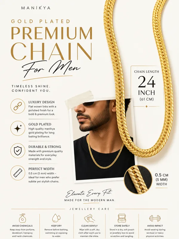 City_Girl_Premium_Gold_Plated_Flat_Cuban_Chain_For_Men_24_Inch_61_Cm_Length_5_Mm_Width_Durable_Fashion_Necklace_Chain_For_Men_Boys_Gold_Tone_Statement_Jewellery_Default_Title