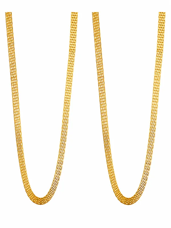City_Girl_Jewellery_Gold_Plated_Chain_Pack_Of_2_For_Men_Women_24_Inch_Brass_Chain_Necklace_With_S_Hook_Lock_Stylish_Western_Fusion_Wear_Jewellery_Default_Title