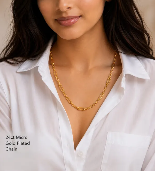 City_Girl_Jewellery_18k_Gold_Plated_20_Inch_24_Inch_Link_Chain_For_Men_Women_5mm_Micro_Gold_Plated_Stainless_Steel_Chain_Anti_Tarnish_Waterproof_Skin_Friendly_Lightweight_Daily_Wear_Necklace