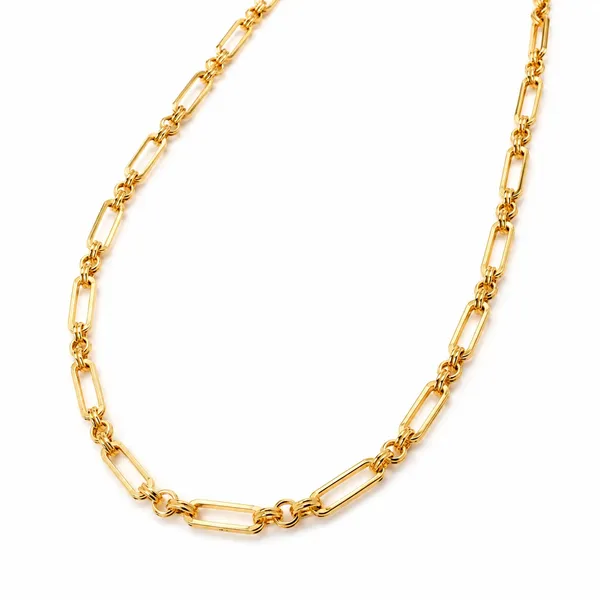 City_Girl_Jewellery_18k_Gold_Plated_20_Inch_24_Inch_Link_Chain_For_Men_Women_5mm_Micro_Gold_Plated_Stainless_Steel_Chain_Anti_Tarnish_Waterproof_Skin_Friendly_Lightweight_Daily_Wear_Necklace